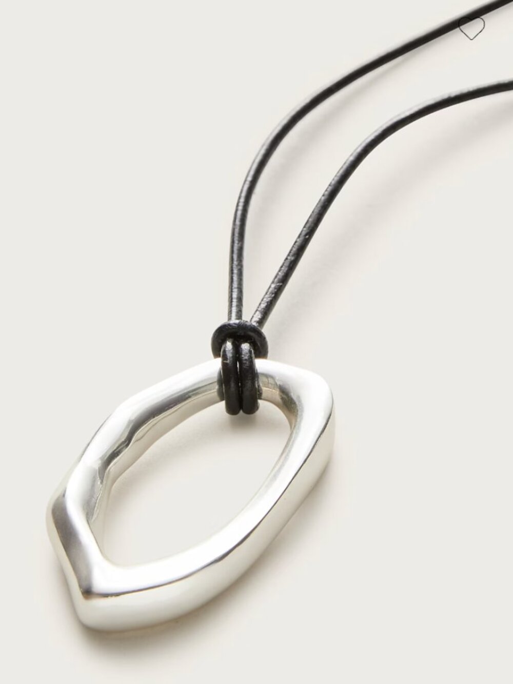 J. Crew Oval pendant necklace with leather cord